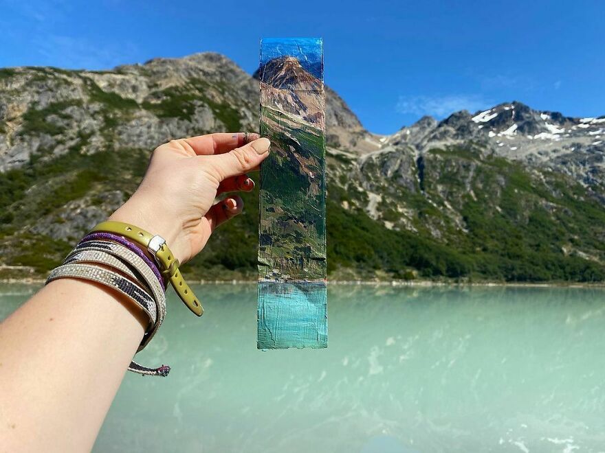 Naturalist Recycles Garbage From The National Park In Beautiful Landscape Paintings That Match The Landscape