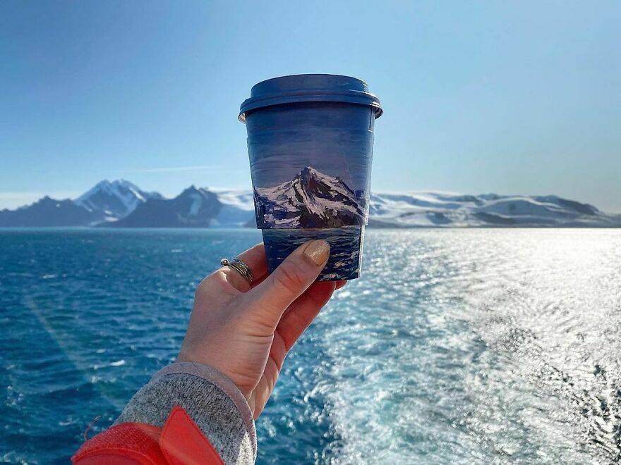 Naturalist Recycles Garbage From The National Park In Beautiful Landscape Paintings That Match The Landscape