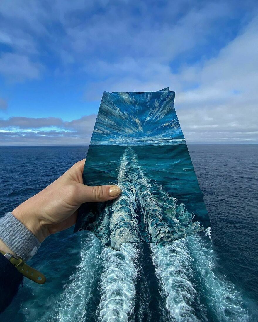 Naturalist Recycles Garbage From The National Park In Beautiful Landscape Paintings That Match The Landscape