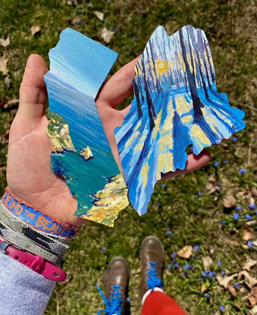 Naturalist Recycles Garbage From The National Park In Beautiful Landscape Paintings That Match The Landscape