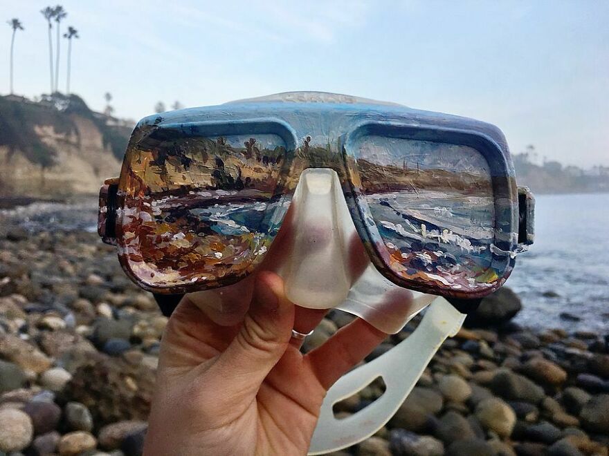 Naturalist Recycles Garbage From The National Park In Beautiful Landscape Paintings That Match The Landscape