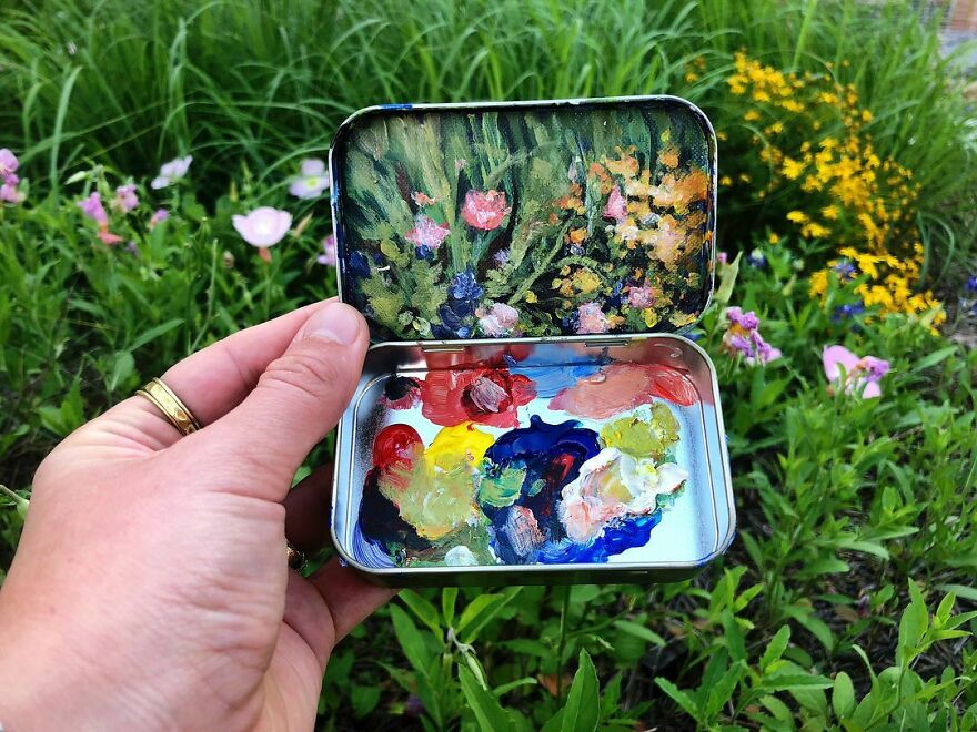 Naturalist Recycles Garbage From The National Park In Beautiful Landscape Paintings That Match The Landscape