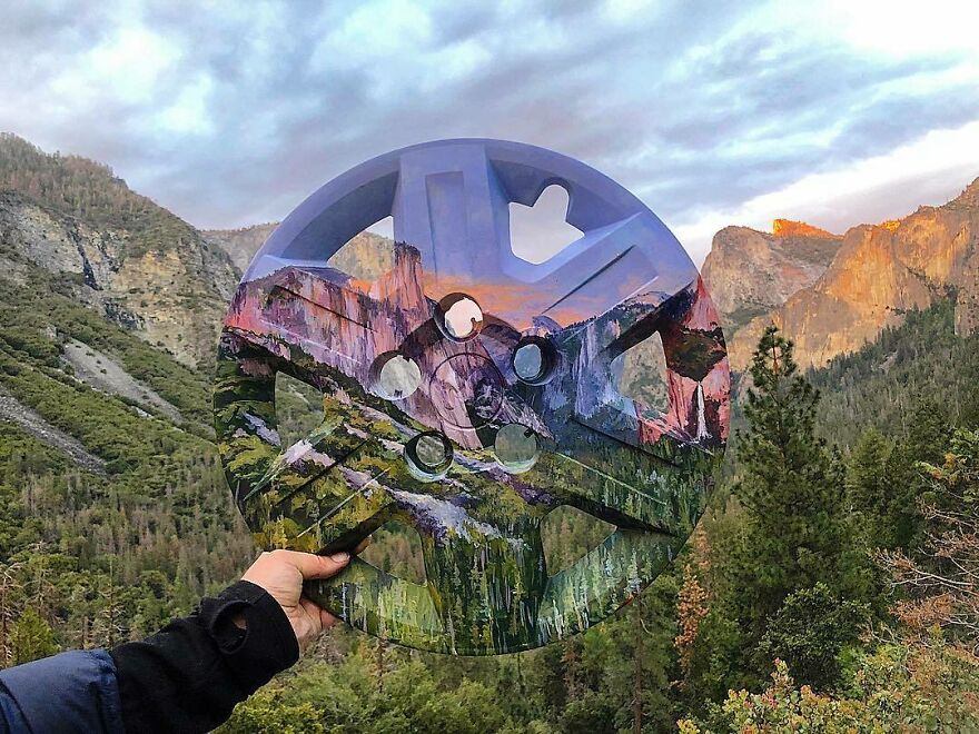 Naturalist Recycles Garbage From The National Park In Beautiful Landscape Paintings That Match The Landscape