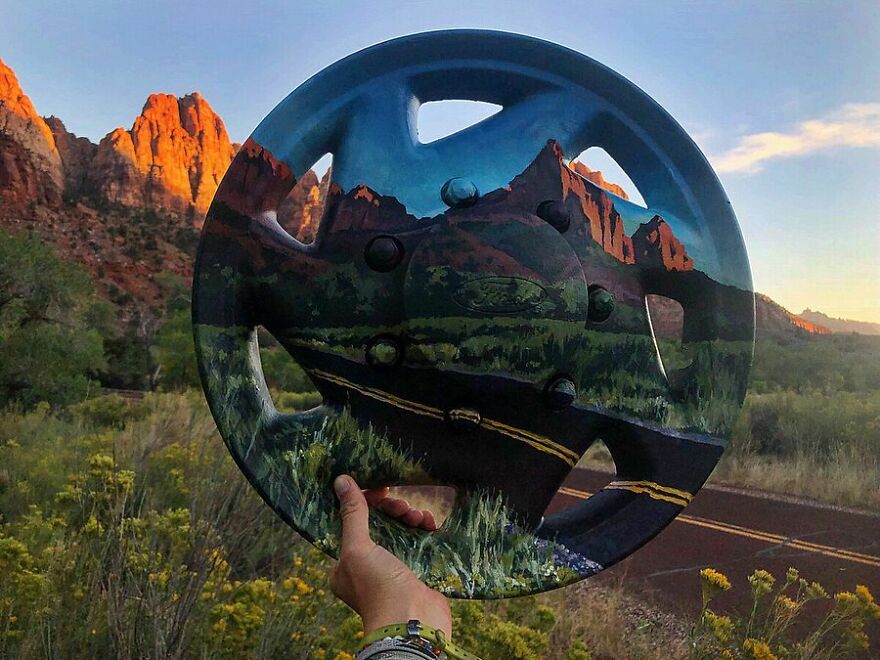 Naturalist Recycles Garbage From The National Park In Beautiful Landscape Paintings That Match The Landscape