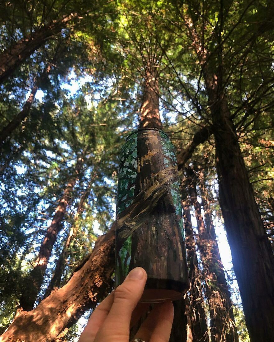 Naturalist Recycles Garbage From The National Park In Beautiful Landscape Paintings That Match The Landscape