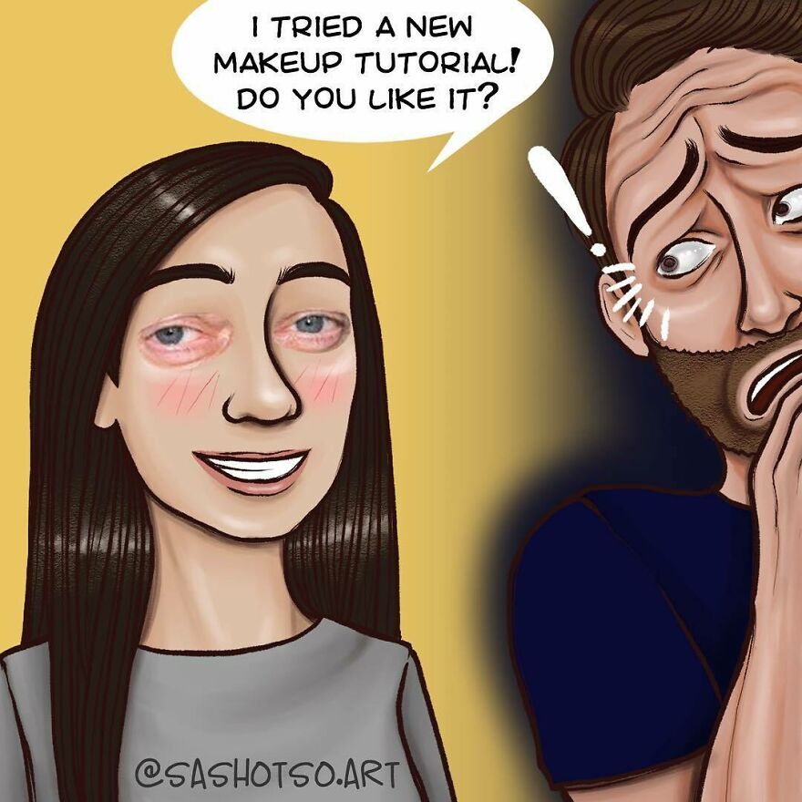 Funny-Comics-Everyday-Life-Relationships-Girl-Problems-Sasha-Tsoysashotso-Art