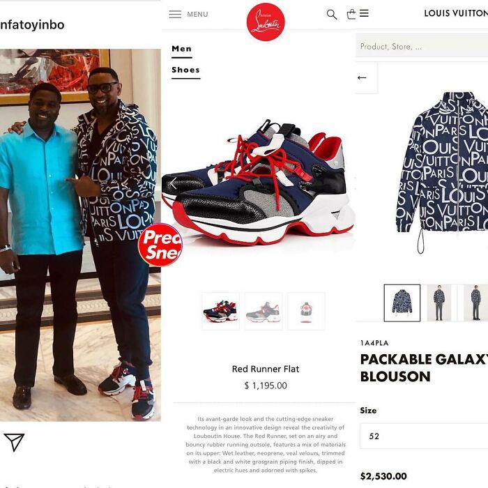 Pastor Biodun Fatoyinbo Straight Supersizing That Louboutin And Louis Vuitton Combo. $1,195 & $2,530