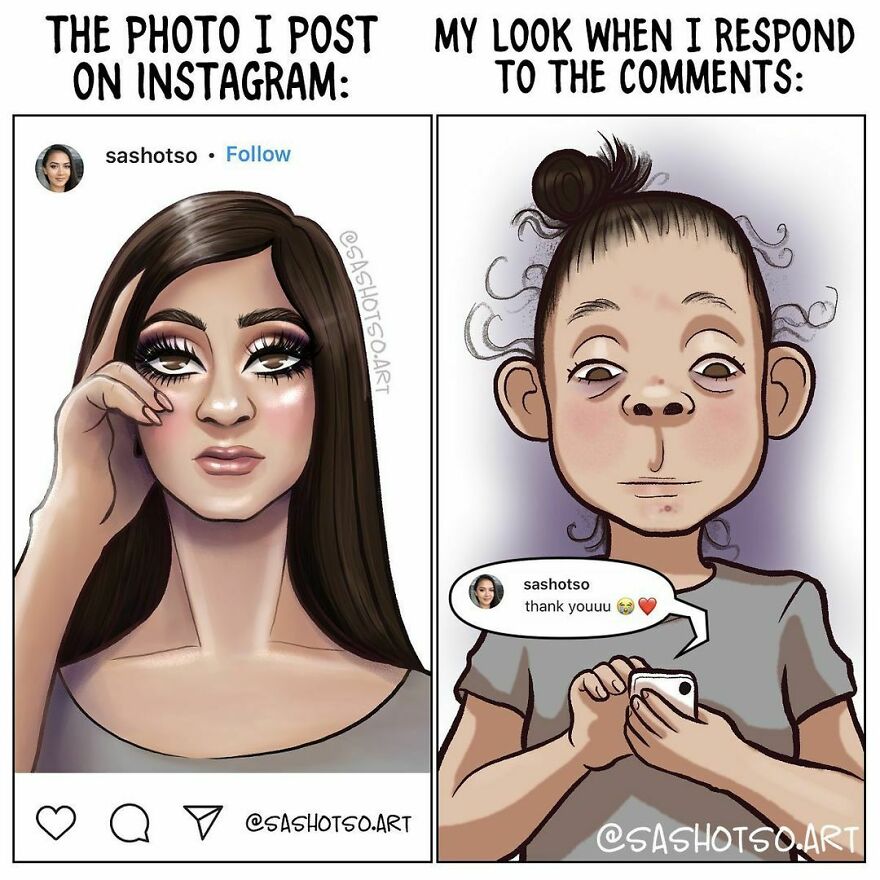 Funny-Comics-Everyday-Life-Relationships-Girl-Problems-Sasha-Tsoysashotso-Art