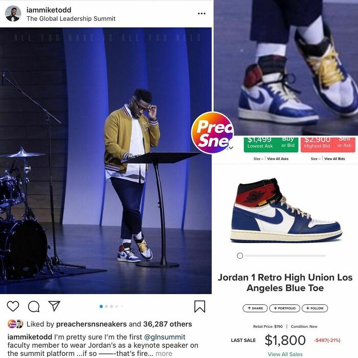 Pastor Todd In Unions With Christ. Jordan Sneakers, $1,800