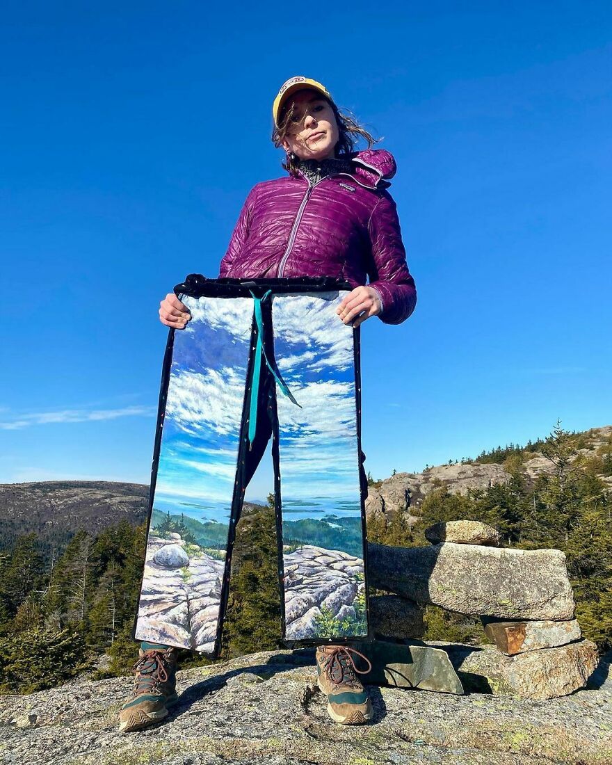 Naturalist Recycles Garbage From The National Park In Beautiful Landscape Paintings That Match The Landscape