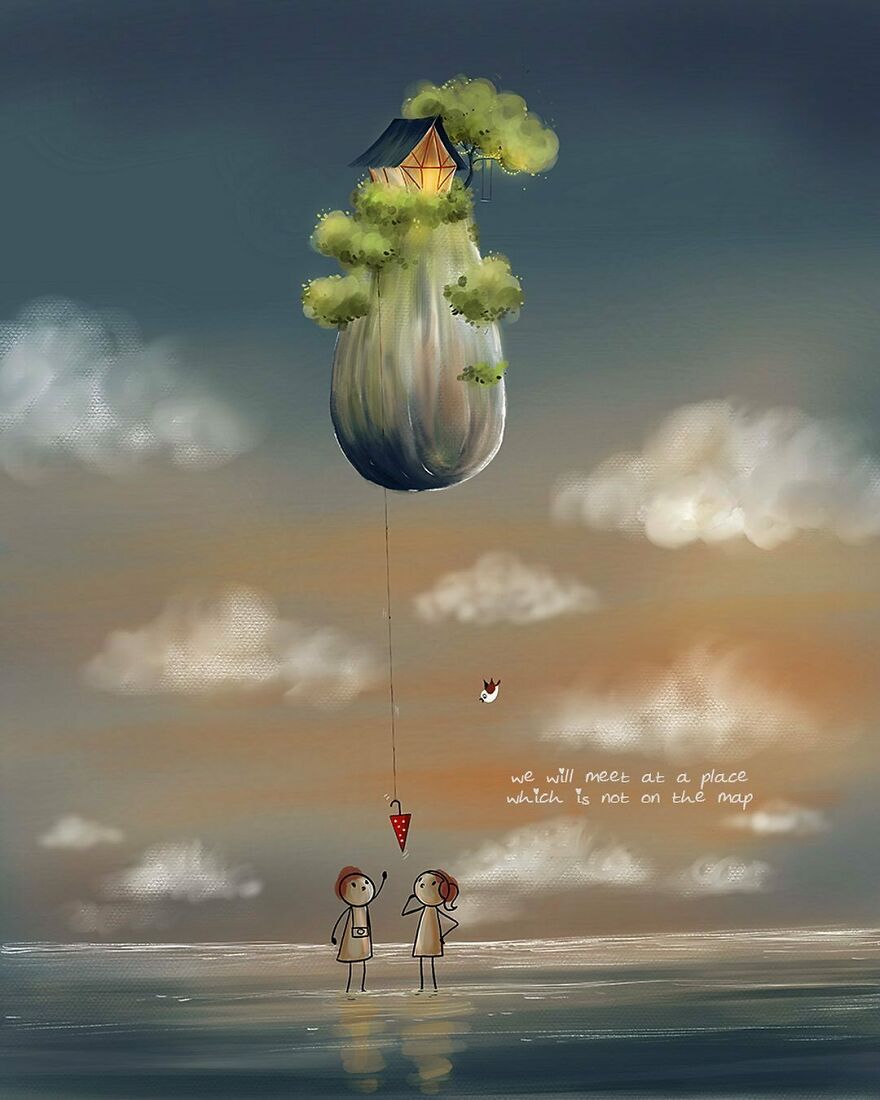 Indian Artist Make Beautiful Surreal Illustrations About Love And Life