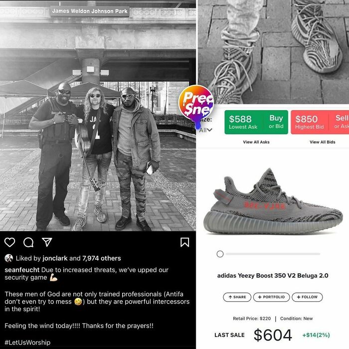 Preacher And Worship Leader, Sean Feucht Uppin That Security Along With His Yeezy Game. $604