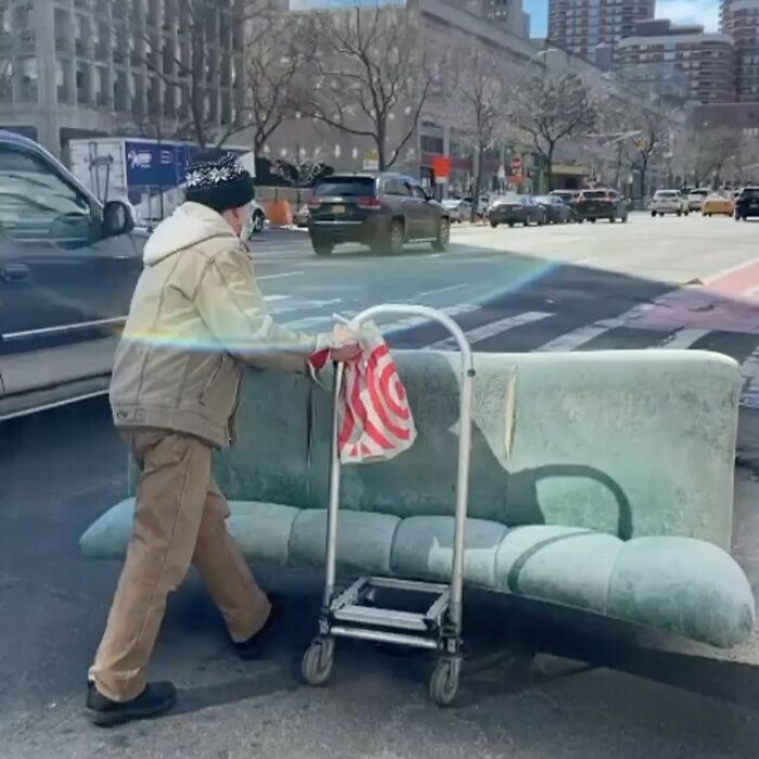 Are You Even A New Yorker If You Haven’t Used A Dolly To Transport Stooped Furniture Across 4 Lanes Of Traffic?! Stooping Success Courtesy Of Whatsarahsdoing