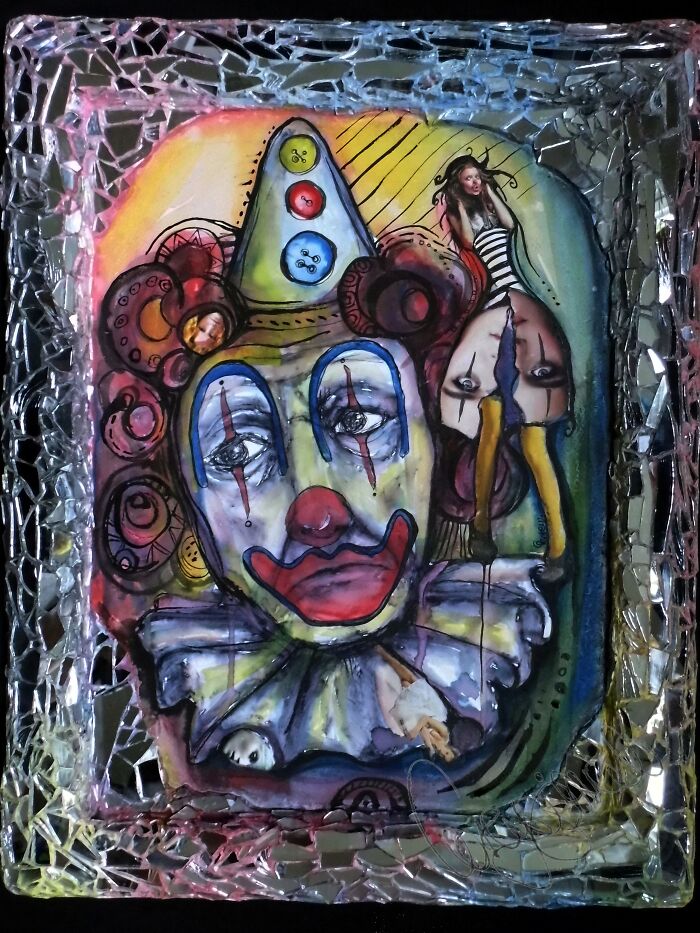 Not New But Still My Biggest Work So Far...after Making The Broken Mirror Frame, Painting The Picture Felt Very Quick :d