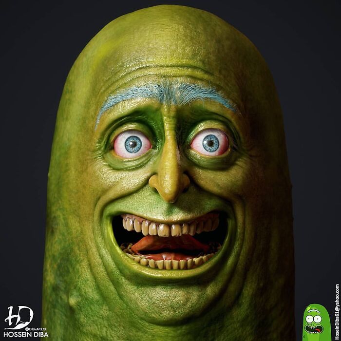 Realistic recreation of a famous pop culture character with exaggerated facial features and vibrant green skin.