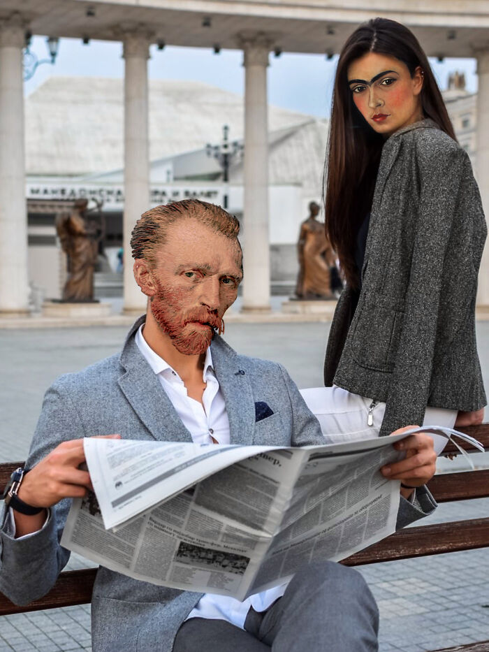 Mona Lisa, Frida Kahlo & Vincent Van Gogh : Nowadays, Outside The Frame