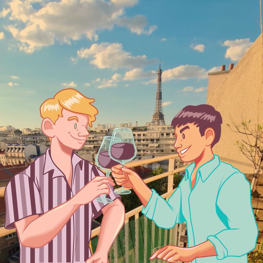 Day 71: Cheering With A Beautiful View Of The Eiffel Tower