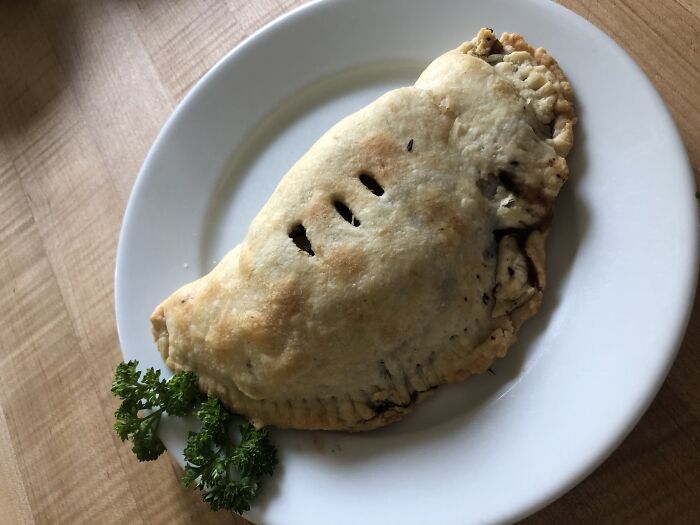 Cornish Pasty With Caramelized Onion, Bacon, And Cheese :)