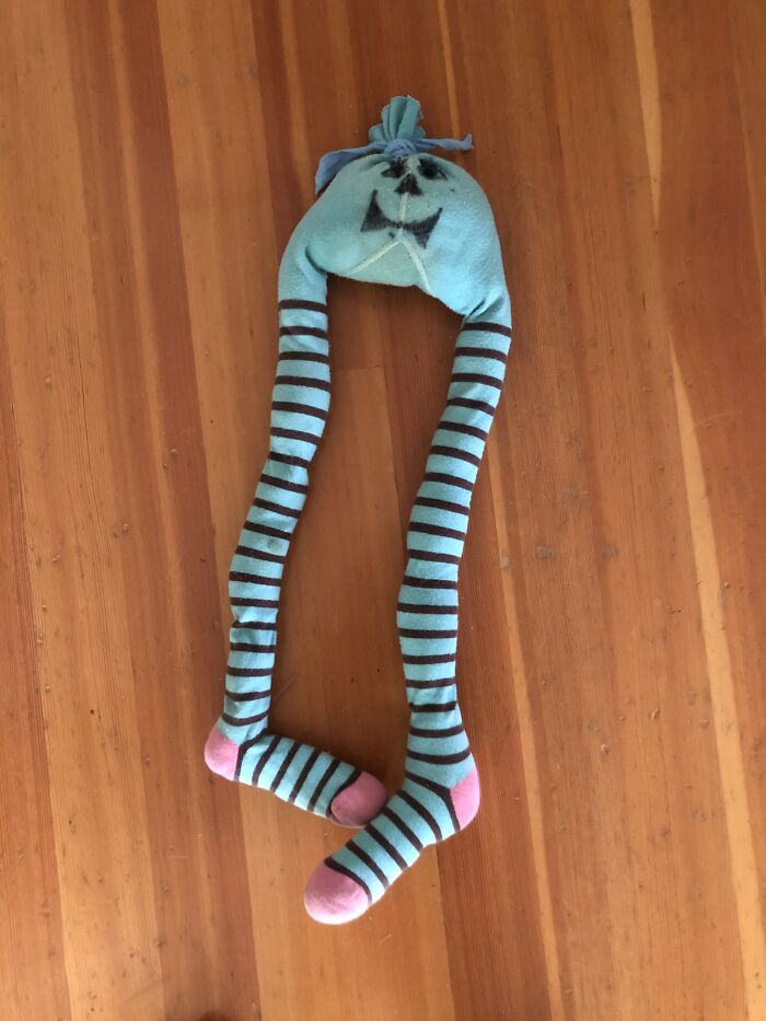 Meet Vampy! Yes, She Is A Pair Of Tights With A Vampire Face Drawn On The Butt That I Made When I Was 2 1/2 - But She Was Also My Favorite Toy For 7 Years