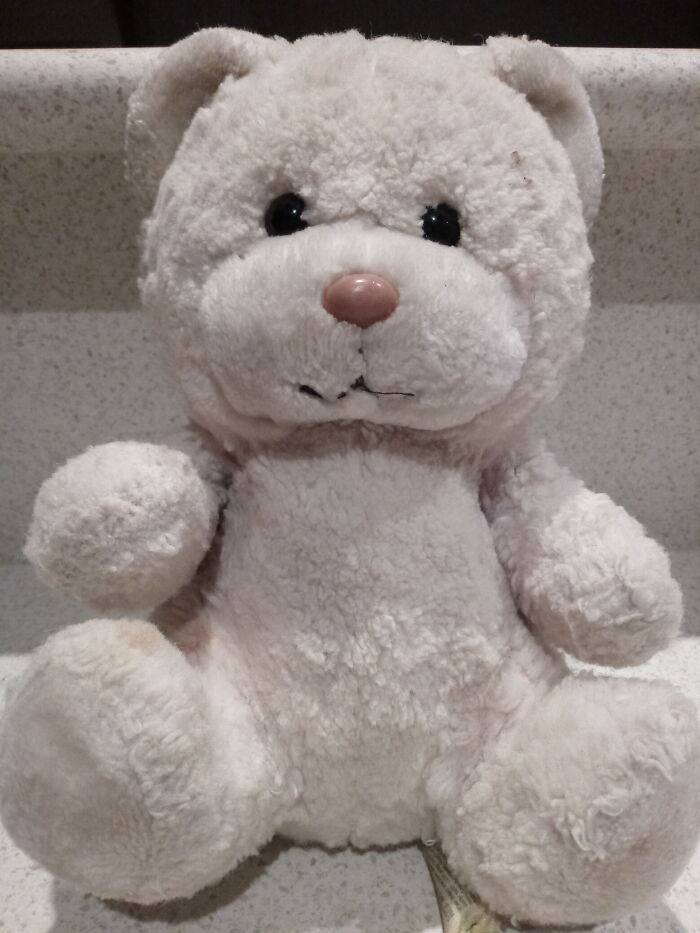 Pink Bear, Who's Not Very Pink Anymore. Had Since I Day Was Born.