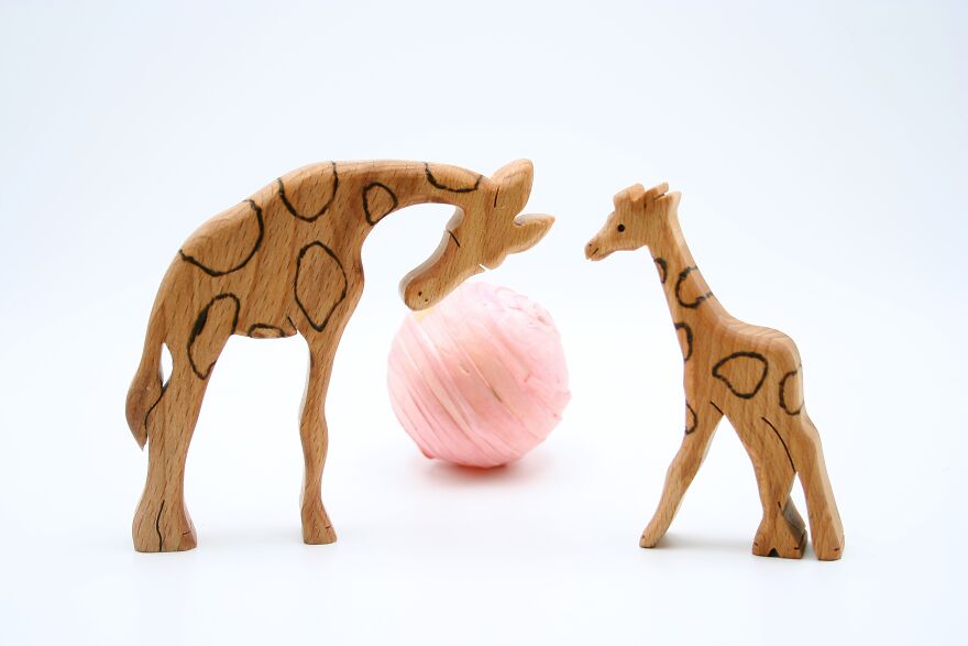 Giraffes (Beech Wood + Pyrography)