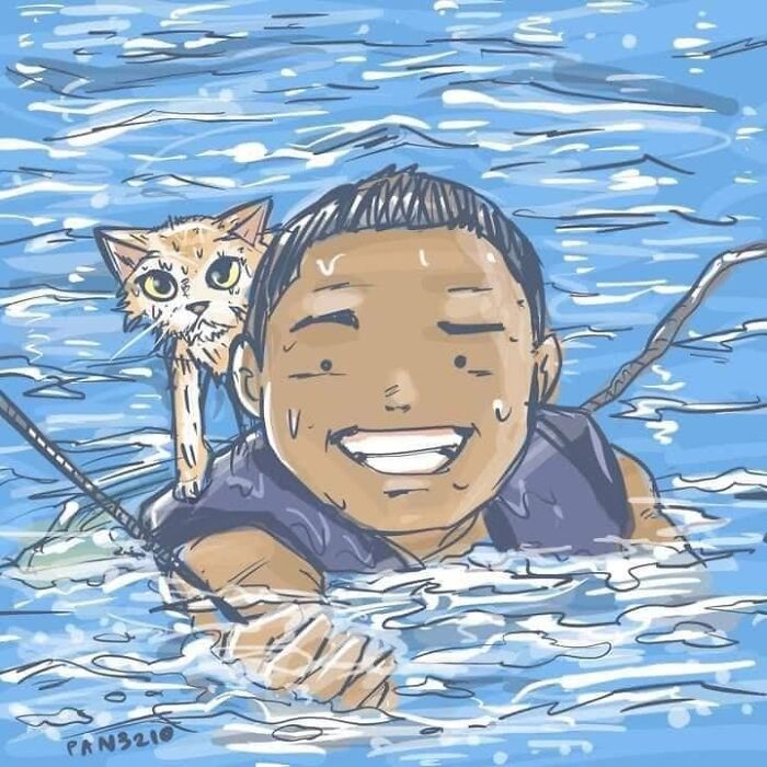 Thai Navy Officer Jumps Into Water And Swims To Rescue These Four Cats From A Rapidly Sinking Ship Thai Navy Officer Jumps Into Water And Swims To Rescue These Four Cats From A Rapidly Sinking Ship