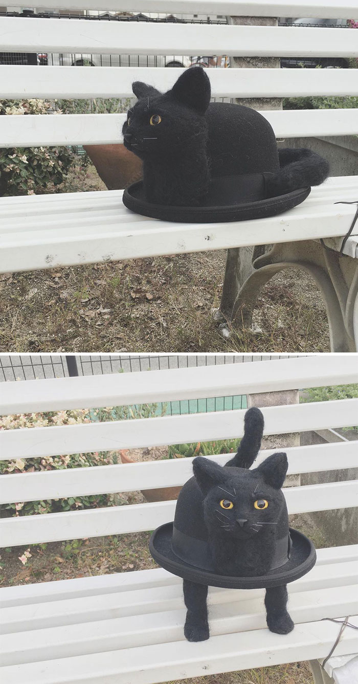 Japanese-Artist-Weird-Felted-Cats-Technology-Sacocho