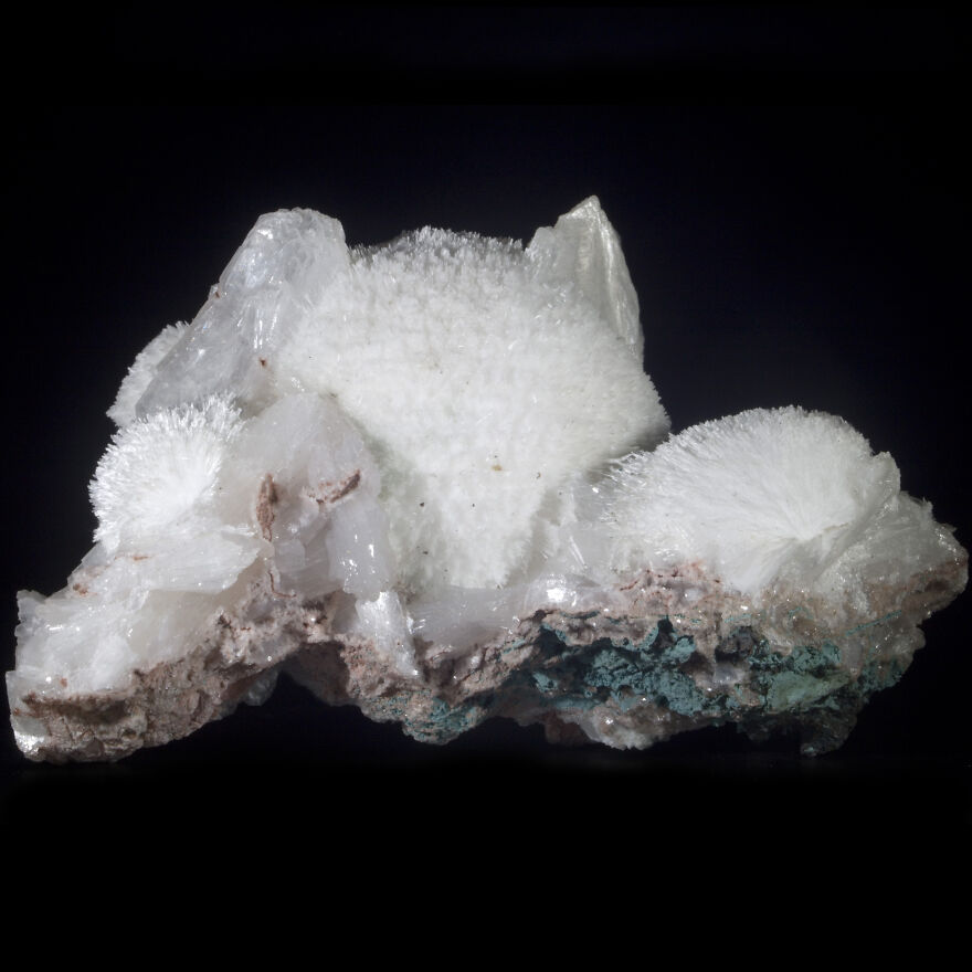 Mordenite Spheres With Stilbite. Aurangabad, Maharashtra, India