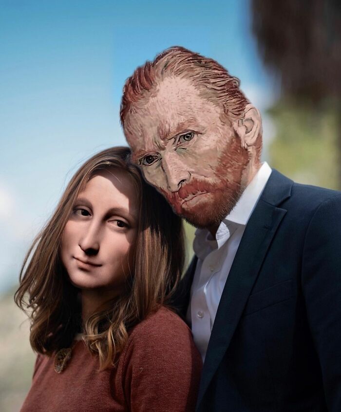 Mona Lisa, Frida Kahlo & Vincent Van Gogh : Nowadays, Outside The Frame