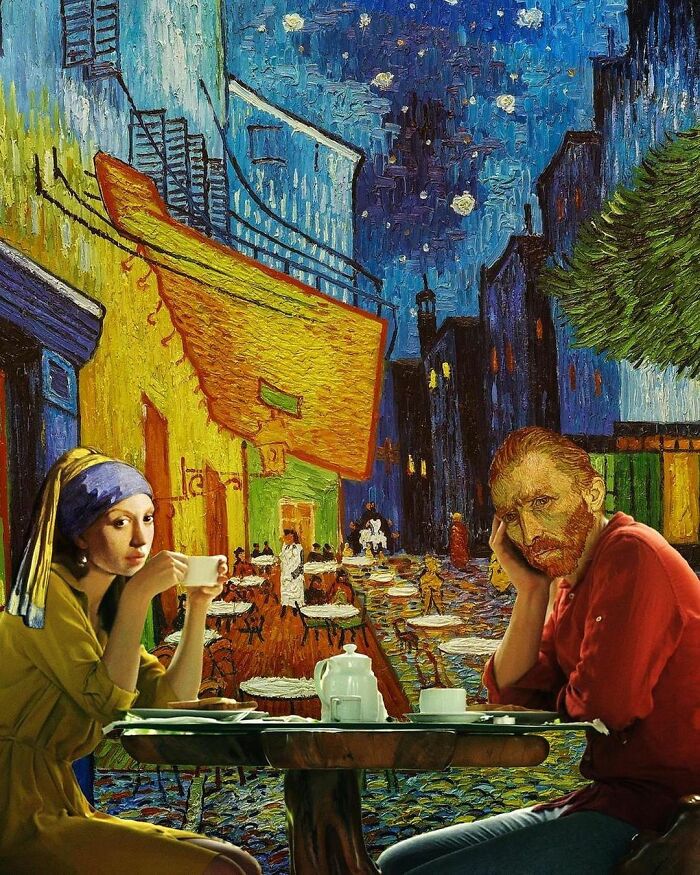 Mona Lisa, Frida Kahlo & Vincent Van Gogh : Nowadays, Outside The Frame