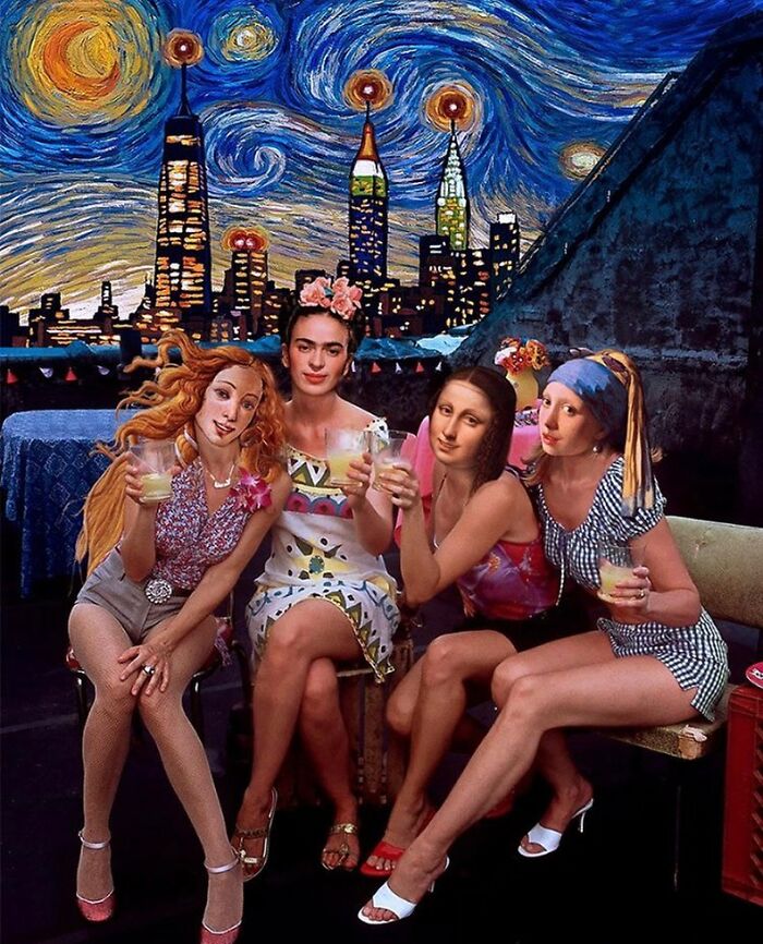 Mona Lisa, Frida Kahlo & Vincent Van Gogh : Nowadays, Outside The Frame