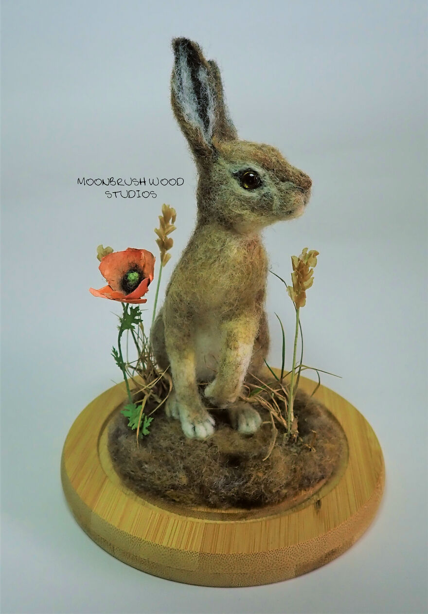 I Created This Mixed Media Sculpture Of A Hare In A Wheat Field