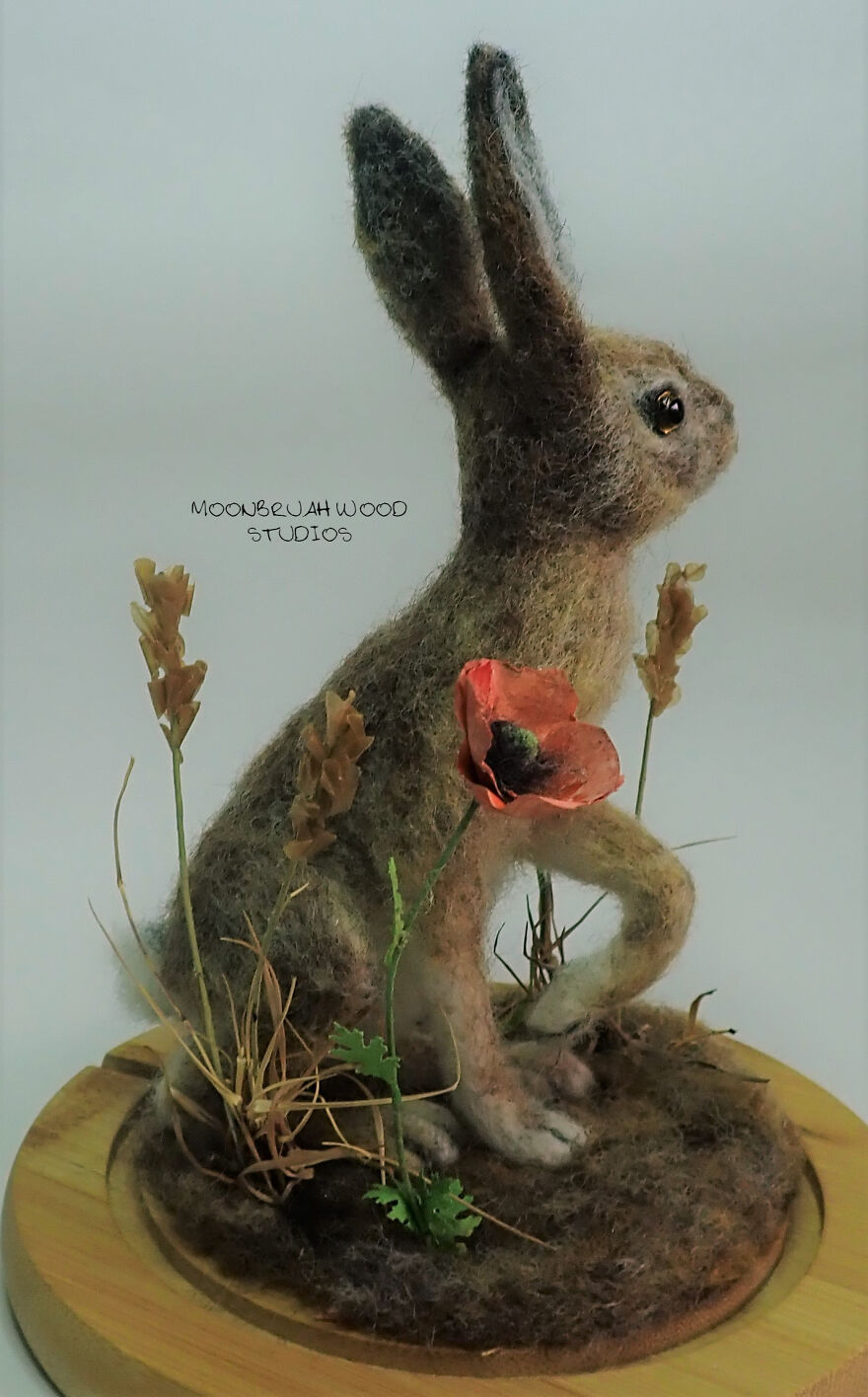 I Created This Mixed Media Sculpture Of A Hare In A Wheat Field