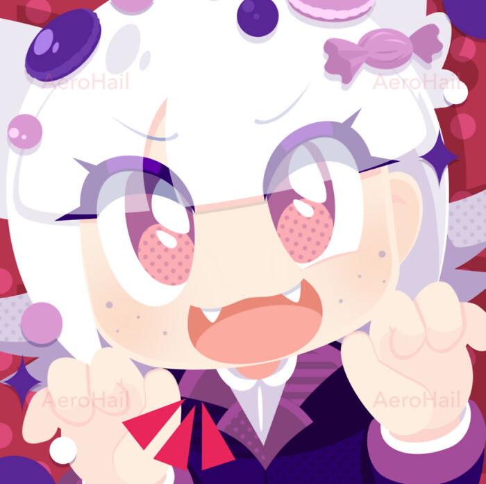 Because I've Been Working On Commissions I Haven't Drawn My Ocs Since January! So Here's A January Pic Of Hansel! She's A Smol Candy Cat Hybrid!