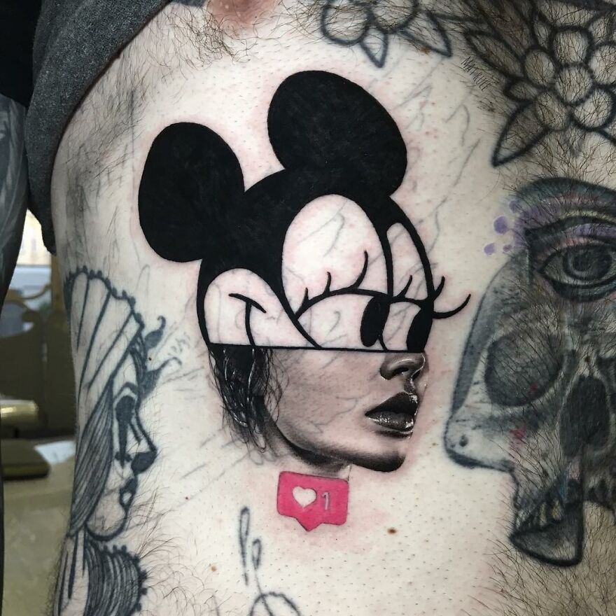 The French Tattoo Artist Produces Fantastic Tattoos In The Mixture Of 2 Styles