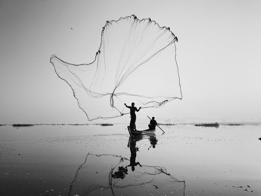 Silhouettes, 1st Place: On Inle Lake By Dan Liu