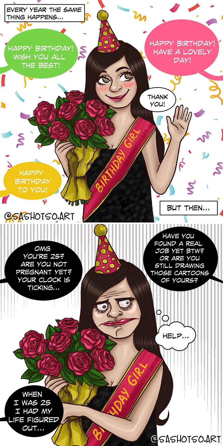 Funny-Comics-Everyday-Life-Relationships-Girl-Problems-Sasha-Tsoysashotso-Art