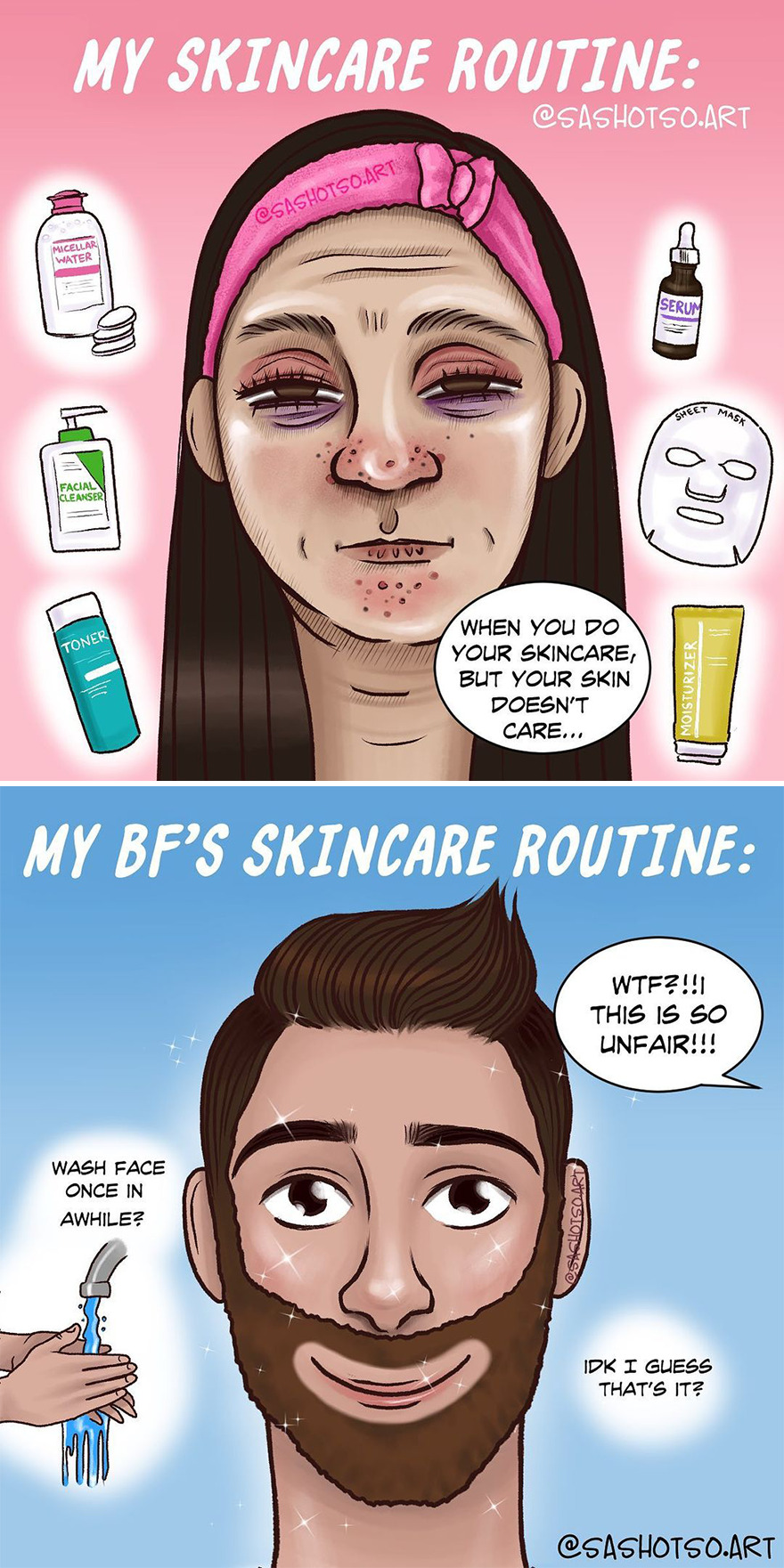 Funny-Comics-Everyday-Life-Relationships-Girl-Problems-Sasha-Tsoysashotso-Art