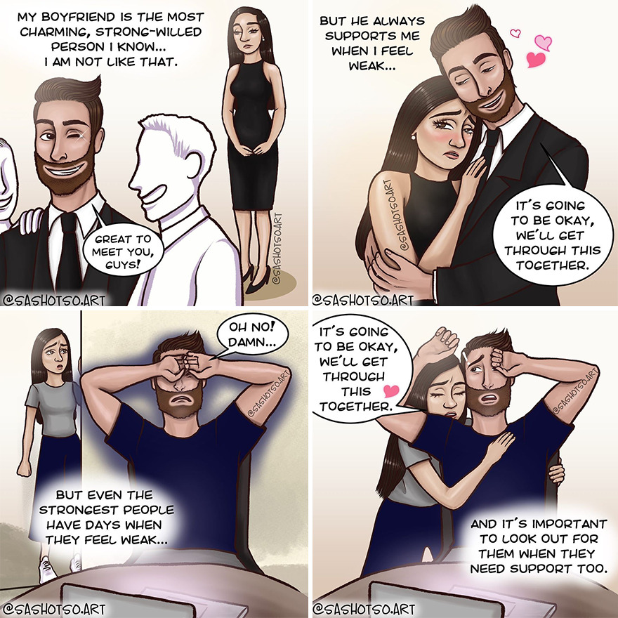 Funny-Comics-Everyday-Life-Relationships-Girl-Problems-Sasha-Tsoysashotso-Art