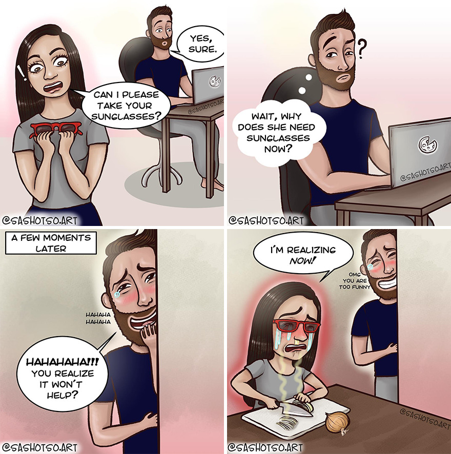 Funny-Comics-Everyday-Life-Relationships-Girl-Problems-Sasha-Tsoysashotso-Art