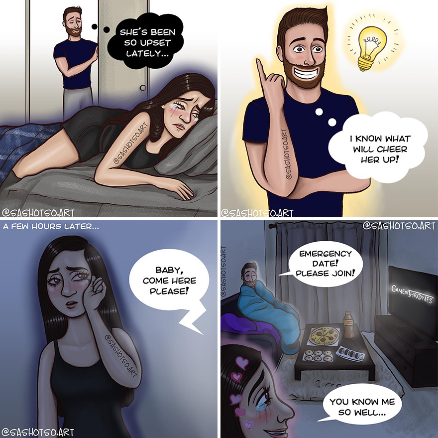Funny-Comics-Everyday-Life-Relationships-Girl-Problems-Sasha-Tsoysashotso-Art