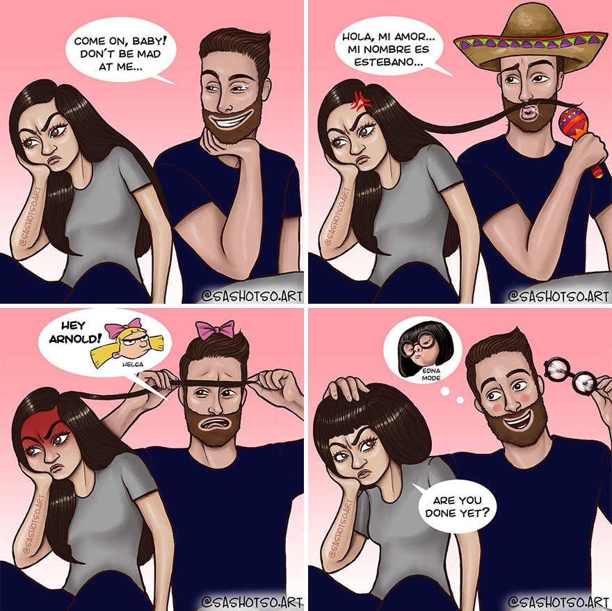 Funny-Comics-Everyday-Life-Relationships-Girl-Problems-Sasha-Tsoysashotso-Art