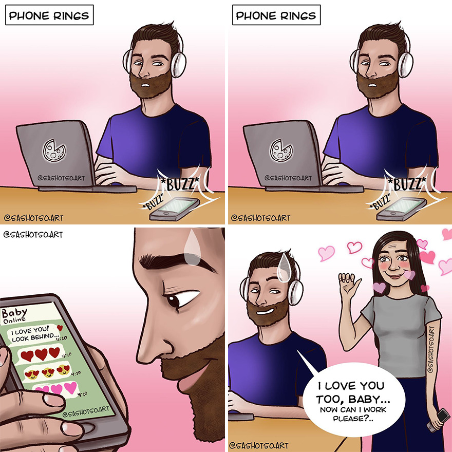 Funny-Comics-Everyday-Life-Relationships-Girl-Problems-Sasha-Tsoysashotso-Art