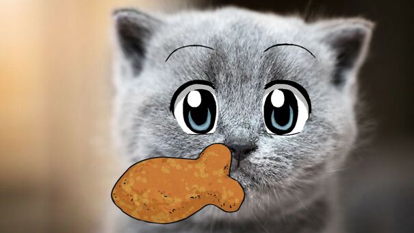 What Sad Cat? I See A Happy Cat With A Treat!