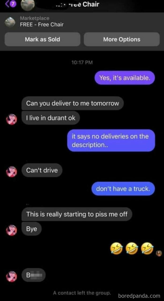 Trying To Give Away A Chair