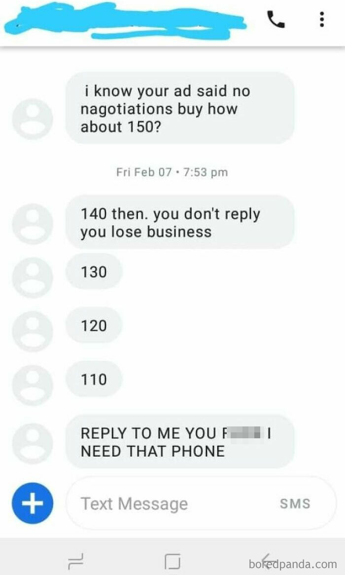 Asking Price 300. It Felt Good Not Replying