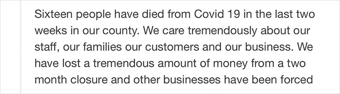 Shop Owner Pens A Mic-Drop Reply After A Customer Who Wouldn't Wear A Mask Properly Left Them A 1-Star Review
