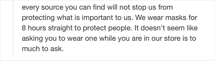 Shop Owner Pens A Mic-Drop Reply After A Customer Who Wouldn't Wear A Mask Properly Left Them A 1-Star Review
