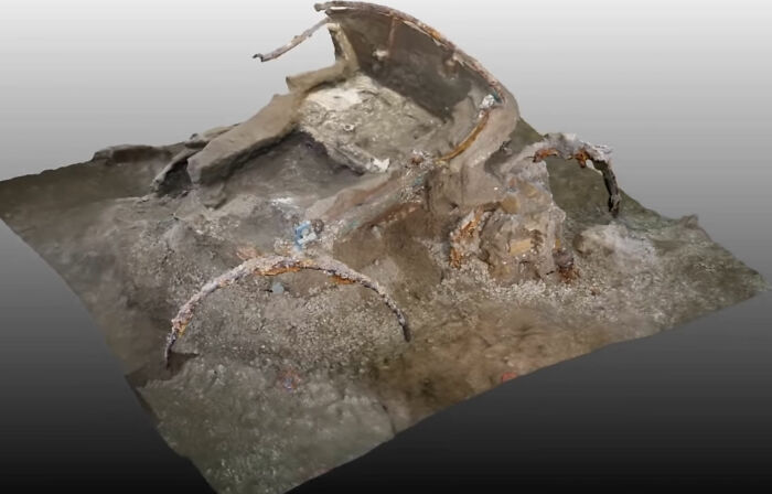 A Perfectly Preserved Roman Ceremonial Carriage That Got Buried In A Volcanic Eruption 2000 Years Ago Gets Discovered By Archaeologists In Italy