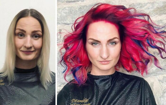 28 Mujeres que eligieron un color inusual para su pelo y acabaron con un aspecto genial